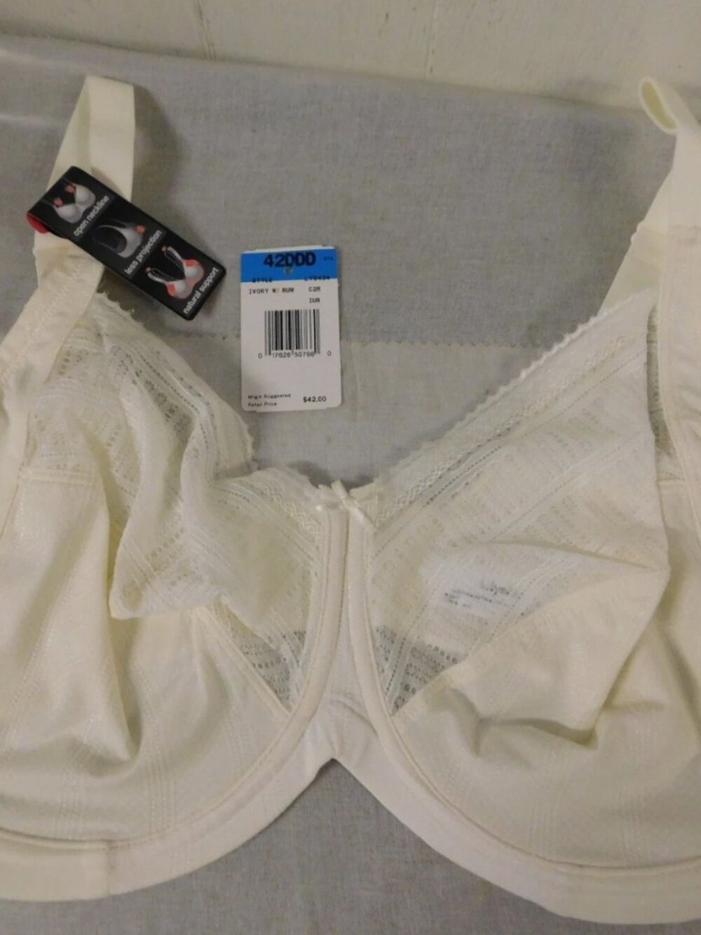 Lilyette Lily Fit Ivory Bra sz 42 DDD NEW with Tag